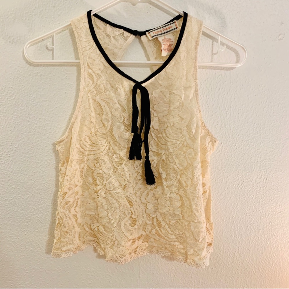 Flying Tomato Cream Lace Blouse